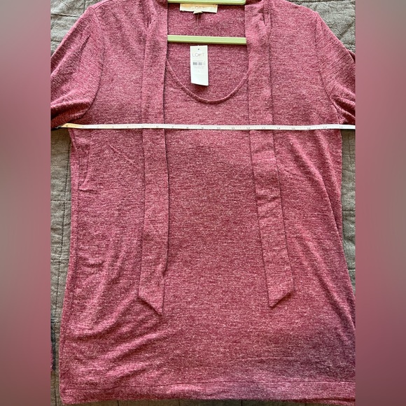 Loft Tie Neck Knit Blouse in Large - Picture 4 of 9
